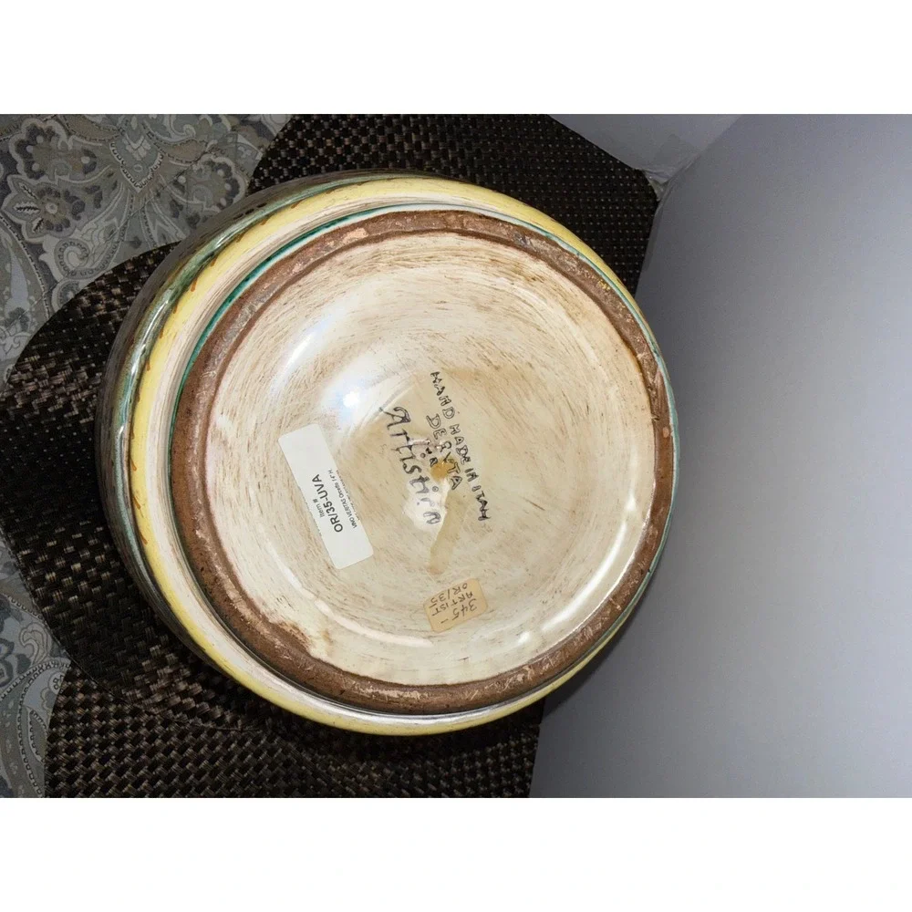 Deruta Artistica Italy Vino Veritas Majolica Vase Bacchus Grapes 14